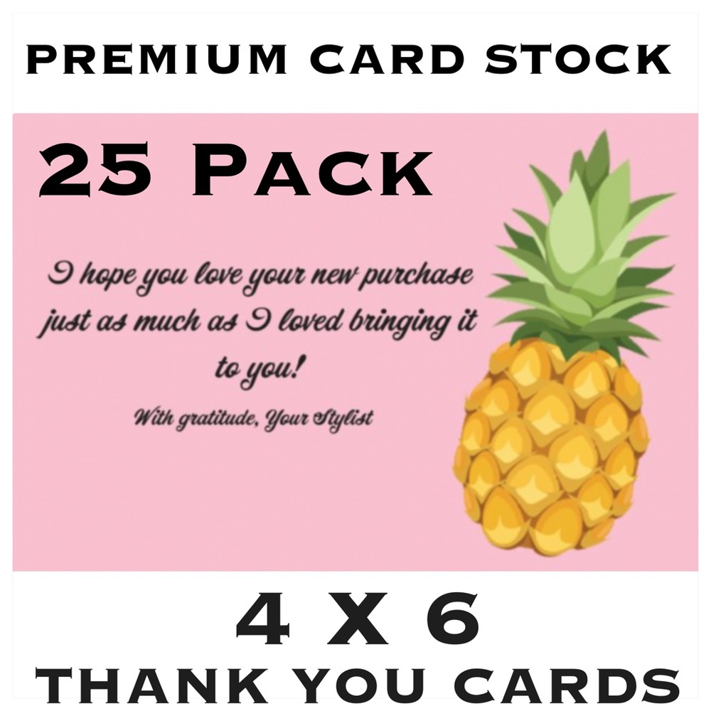 25 4X6 Pineapple Thank You Cards PRICE IS FIRM - Picture 2 of 3